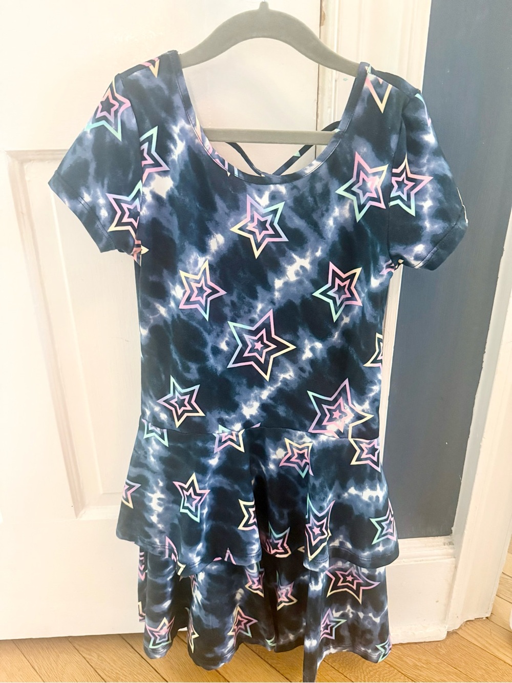 Pixie Lane Grey Tie-Dye Star Skirted Girls Skater Dress
